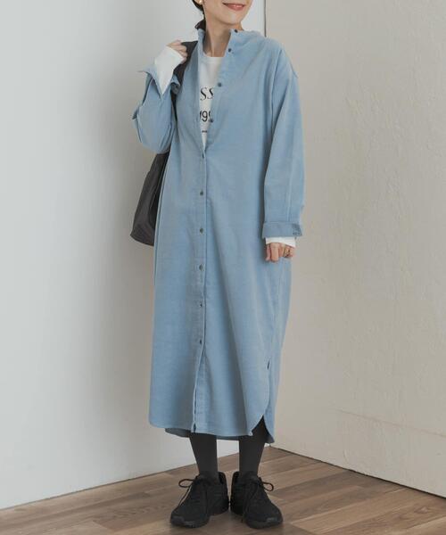 新品タグ付　UR TECHコーデュロイシャツワンピース　アーバンリサーチドアーズ URBAN RESEARCH DOORS（アーバンリサーチドアーズ） ワンピース 「WEB