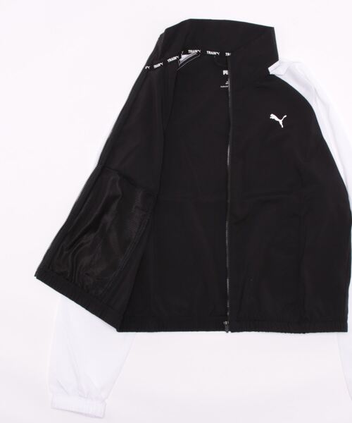 PUMA ブラック ジップアップジャケット PUMA（プーマ） ジップアップブルゾン LARGE ブラック×ホワイト