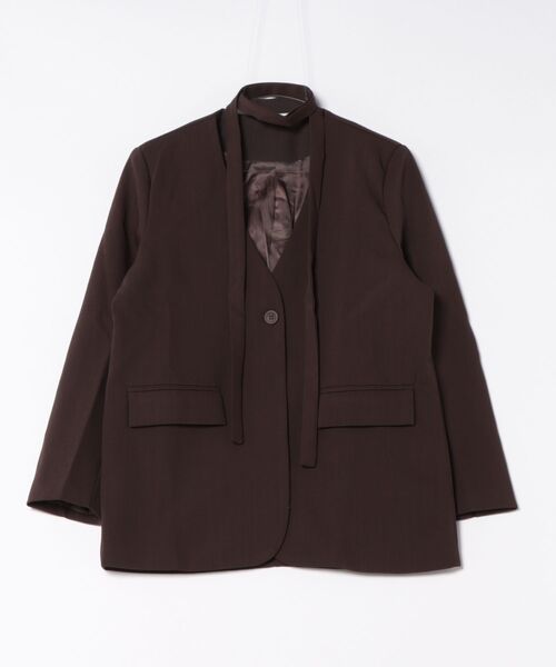unnu（ユヌ） ジャケット テーラードジャケット ノーカラー チョーカー