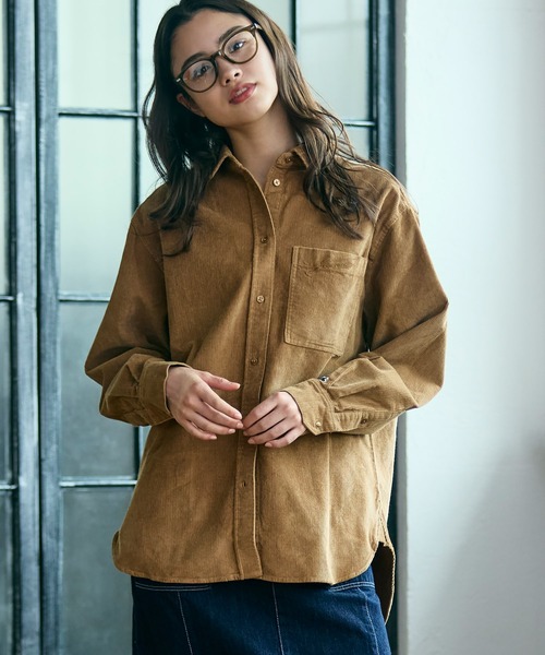 ラコステのブラウス LACOSTE（ラコステ） ブラウス シャツ オーバーサイズコーデュロイ