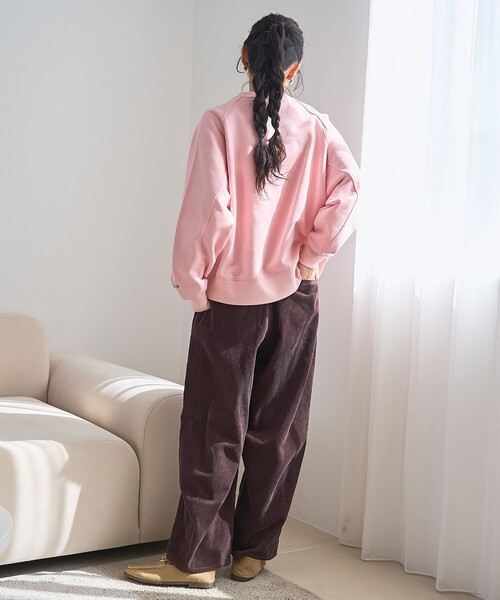 coen（コーエン） ワイドパンツ パンツ バイオウォッシュコーデュロイ