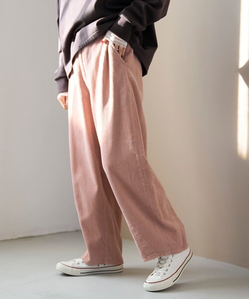 coen（コーエン） パンツ バイオウォッシュコーデュロイワイドパンツ