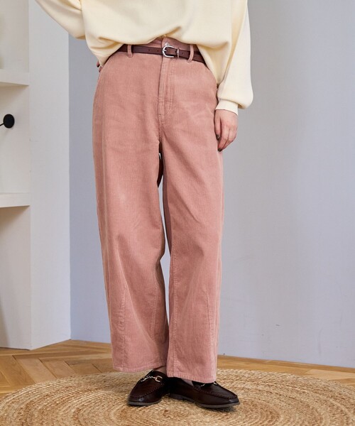 coen（コーエン） パンツ バイオウォッシュコーデュロイワイドパンツ