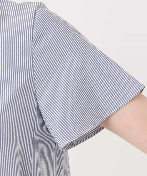 「OFUON le MK」 半袖ワンピース 36 ネイビー レディース_画像2