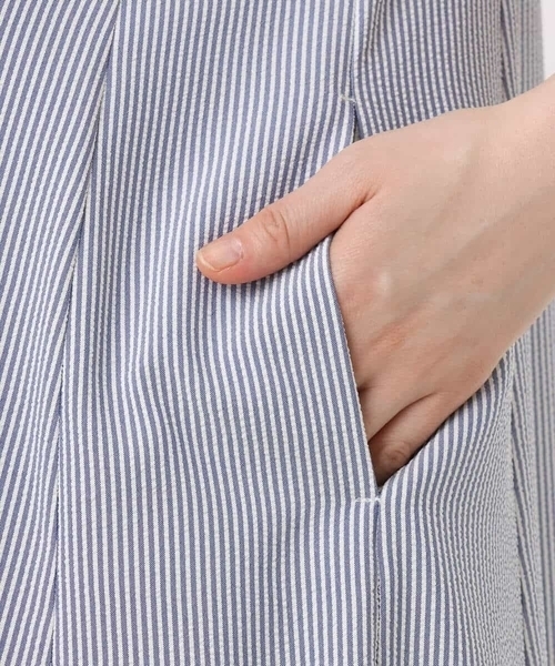 「OFUON le MK」 半袖ワンピース 36 ネイビー レディース_画像3