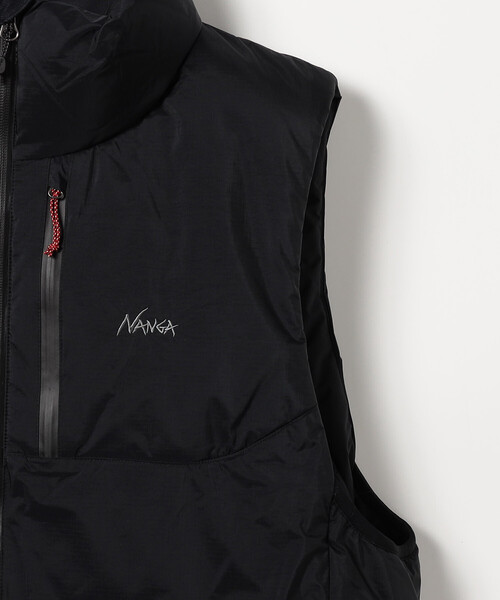 美品 Nanga ダウンベスト M ブラック 黒 760 ナイロン 別注 AURORATEX EMBROIDERY DOWN VEST オーロラテックスエンブロイ