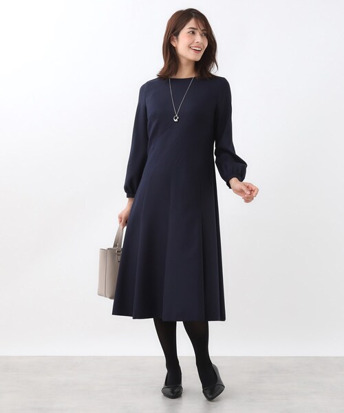 新品タグ付き　リフレクト　濃紺　ワンピース Reflect（リフレクト） ワンピース フィット＆フレアワンピース
