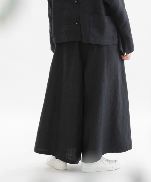 nop de nod（ノップドゥノッド） パンツ リネンビエラ起毛フレアー