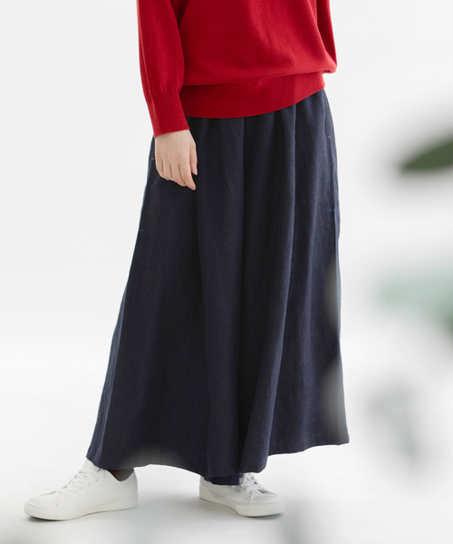 nop de nod（ノップドゥノッド） パンツ リネンビエラ起毛フレアー