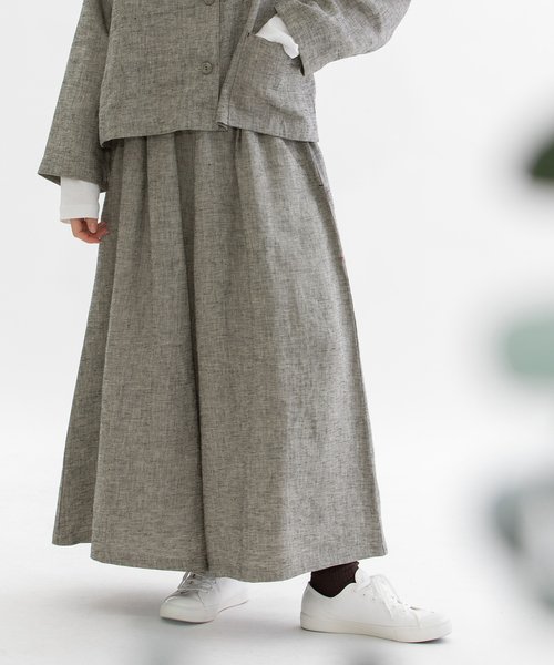 nop de nod（ノップドゥノッド） パンツ リネンビエラ起毛フレアー