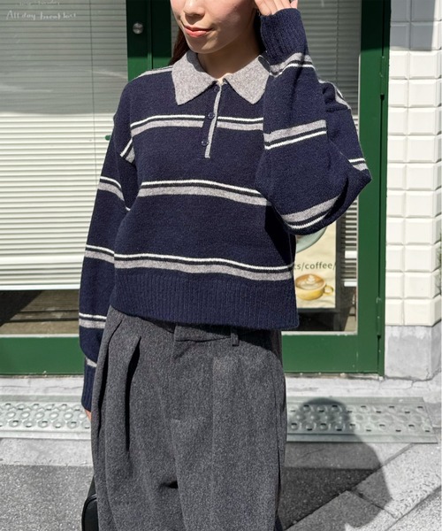LE MORE ニット セーター ボーダーラガーニット レディース : ZOZOTOWN