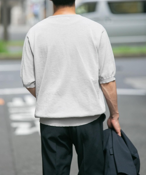 「URBAN RESEARCH ROSSO MEN」 半袖ニット LARGE チャコールグレー メンズ_画像3