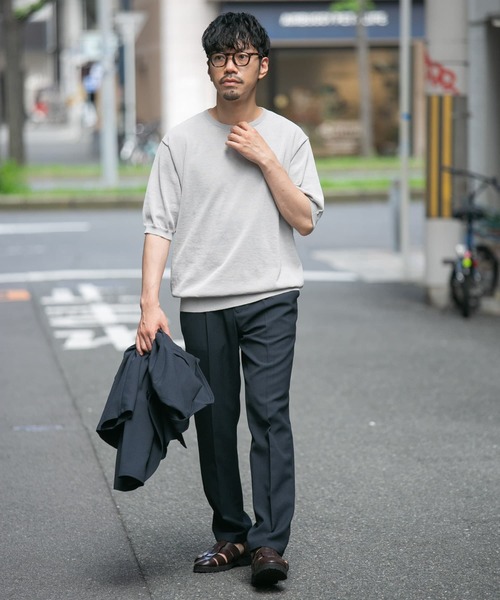 「URBAN RESEARCH ROSSO MEN」 半袖ニット LARGE チャコールグレー メンズ_画像5