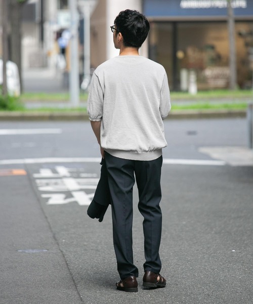 「URBAN RESEARCH ROSSO MEN」 半袖ニット LARGE チャコールグレー メンズ_画像7