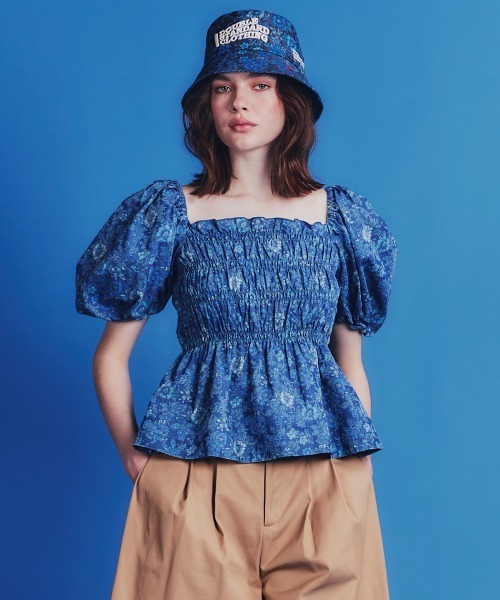 「DOUBLE STANDARD CLOTHING」 7分袖ブラウス 38 ブルー レディース_画像2