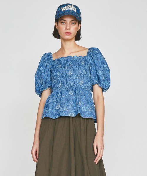 「DOUBLE STANDARD CLOTHING」 7分袖ブラウス 38 ブルー レディース_画像3