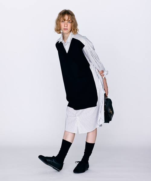 KELEN ケレン ベージュ フード付きベスト Kelen（ケレン） ワンピース 「KELEN / ケレン」ニットベスト重ね着風