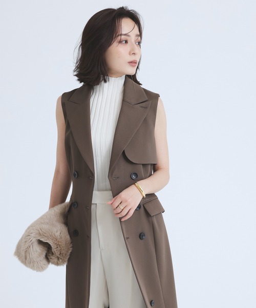 「anuans」 ノースリーブニット FREE ゴールド レディース_画像2