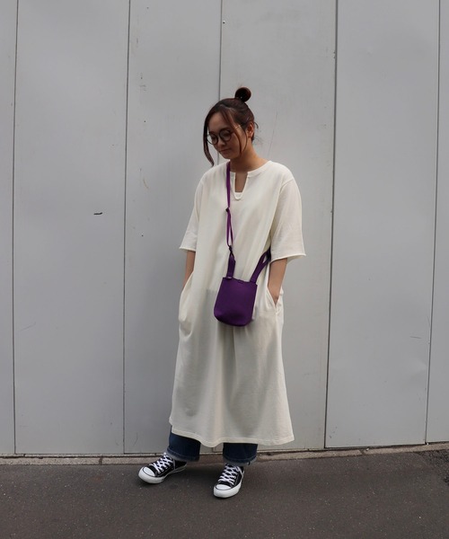 「haupia」 半袖ワンピース MEDIUM オフホワイト レディース_画像4