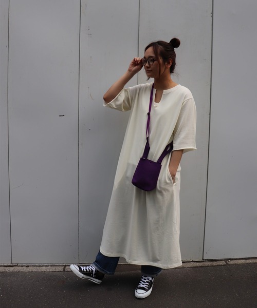 「haupia」 半袖ワンピース MEDIUM オフホワイト レディース_画像6