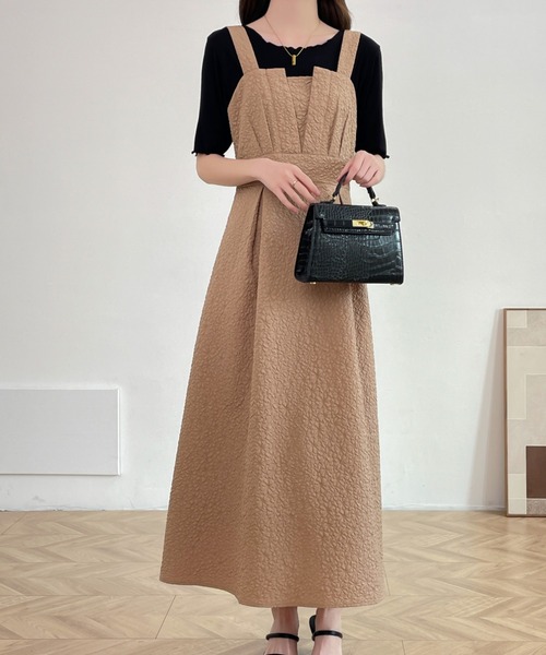 「ECLIN」 キャミソールワンピース L ライトイエロー レディース_画像6