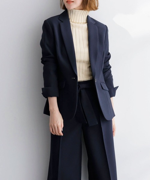 HILTON レディース　パンツスーツ　チェック　ネイビー　13 REDA 1 REDAレディース パンツスーツ HILTON レディース パンツスーツ