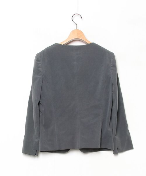 「SHIPS」 ノーカラージャケット 36 グレー レディース_画像2