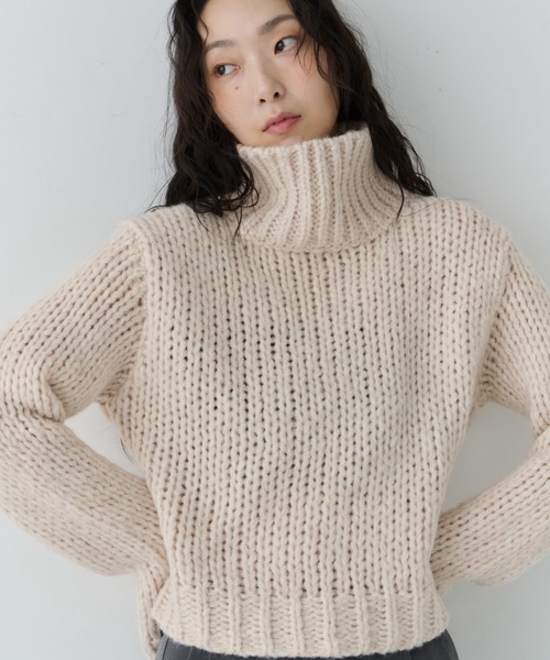 NUJOH ニット セーター Chunky High Neck Knit / チャンキーハイネック