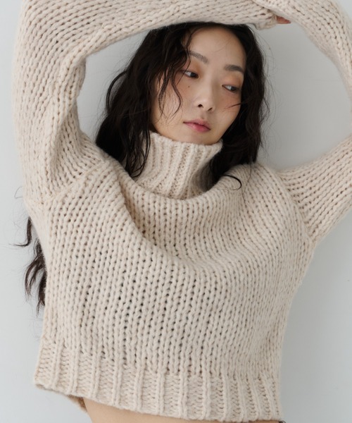 NUJOH ニット セーター Chunky High Neck Knit / チャンキーハイネック