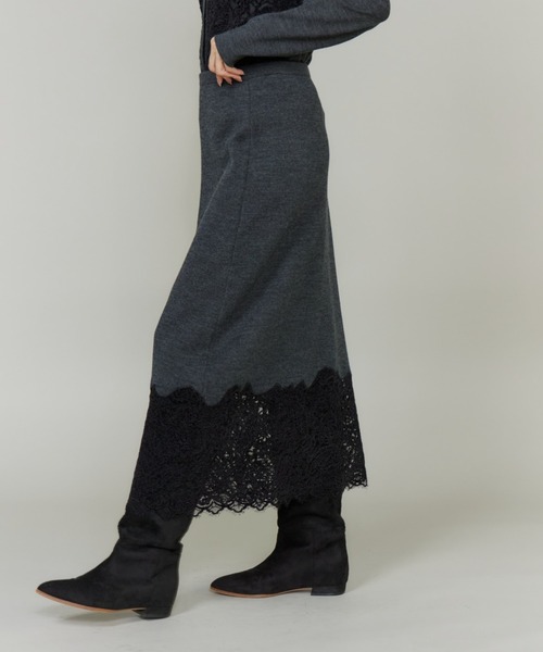 INED（イネド） スカート レースニットスカート「セットアップ対応
