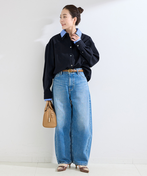 定価18000円❤️着用1度のみ❤️LECIELBLUE レイヤード風ブラウス 2点セット》ウォッシャブル / フリルキャミソールレイヤードブラウス