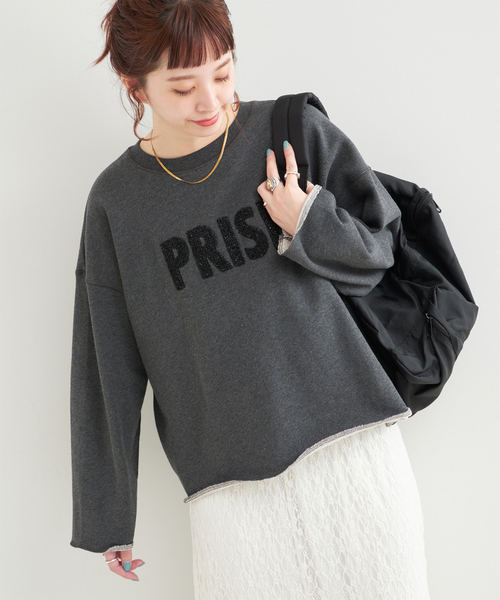 B.C STOCK（ベーセーストック） tシャツ ラメサガラ刺繍ロングスリーブ