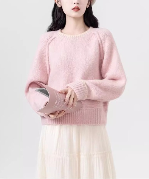 「MAISON DE THERESE」 長袖ニット FREE グレー レディース_画像3