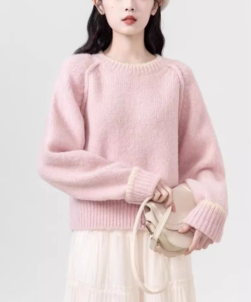 「MAISON DE THERESE」 長袖ニット FREE グレー レディース_画像6