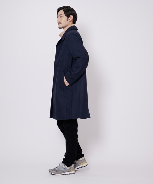 「Blue Standard 」 ステンカラーコート LARGE ブラック メンズ_画像4