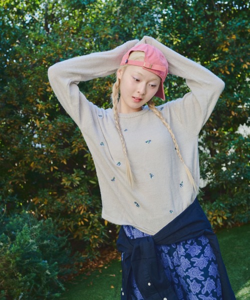 OHGA  Flower ニット common gull products. ニット セーター 雪解けの花ニット レディース