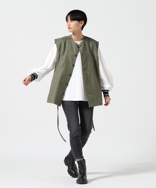 「RehersalL」 ベスト F カーキ レディース_画像2