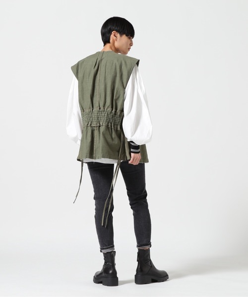 「RehersalL」 ベスト F カーキ レディース_画像3