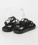 「Teva」 フラットサンダル 24cm ブラ...の詳細画像1