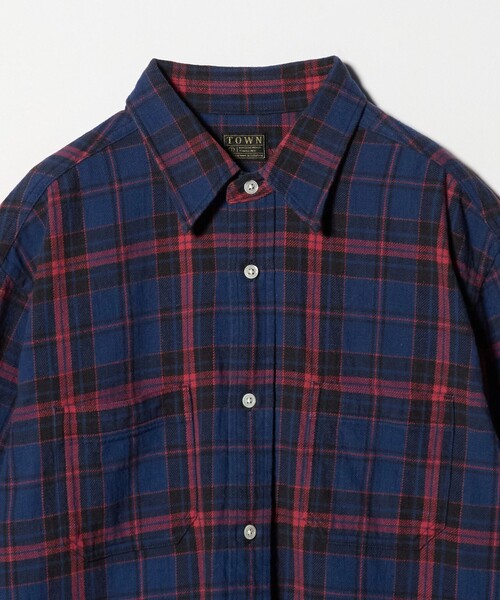 TOWN シャツ 「別注」「TOWN」チェック レギュラー カラー シャツ
