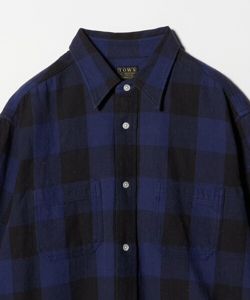 TOWN シャツ 「別注」「TOWN」チェック レギュラー カラー シャツ