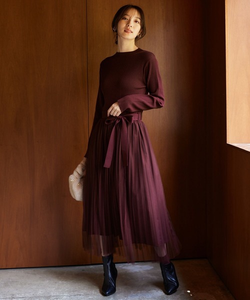 「Andemiu」 ドッキングワンピース FREE ネイビー レディース_画像3