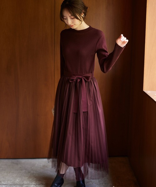 「Andemiu」 ドッキングワンピース FREE ネイビー レディース_画像4