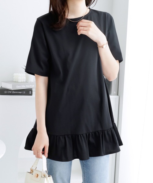 alotta（アロッタ） tシャツ 半袖 ひんやり！1枚で可愛い裾フリルT