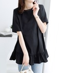 tシャツ 半袖 ひんやり!1枚で可愛い裾フリル...の詳細画像1