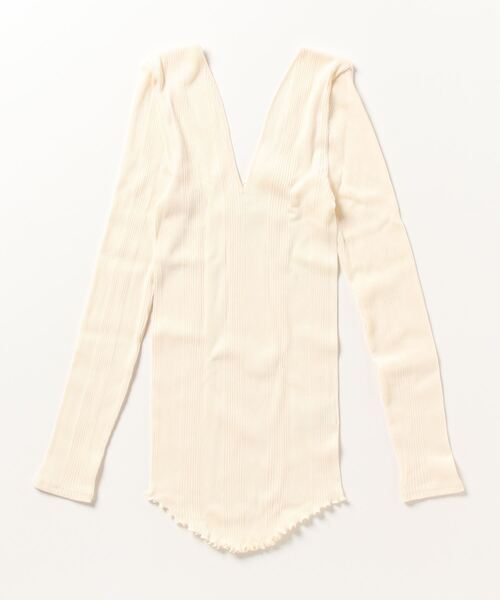 「HAKUJI」 長袖カットソー FREE オレンジ レディース_画像3