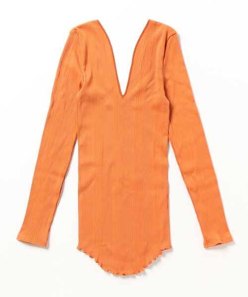 「HAKUJI」 長袖カットソー FREE オレンジ レディース_画像5