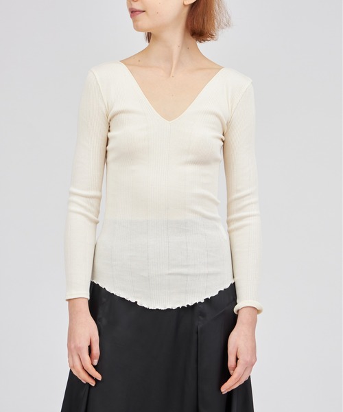 「HAKUJI」 長袖カットソー FREE オレンジ レディース_画像6