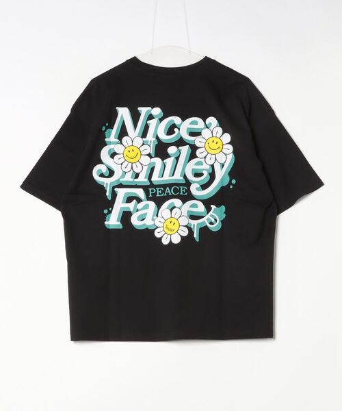 「SMILEY FACE」 半袖Tシャツ LL ブラック メンズ_画像2