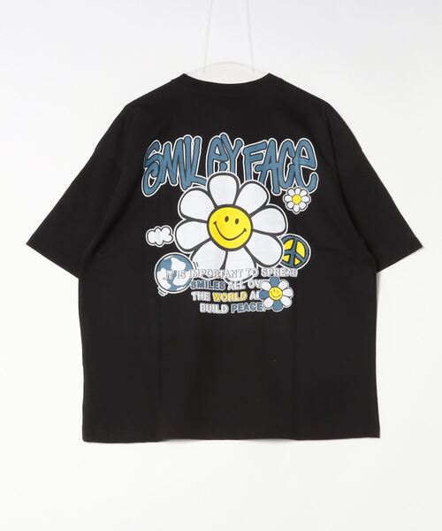 「SMILEY FACE」 半袖Tシャツ LL ブラック メンズ_画像3